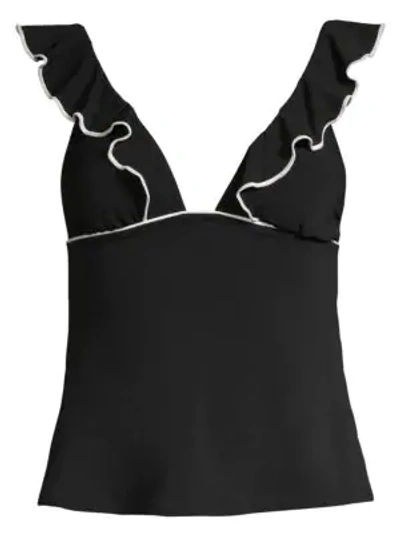 Robin Piccone Malia Tankini Swimsuit Top In Black White