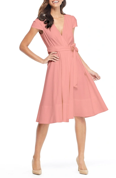 Gal Meets Glam Collection Maxandra Crepe Wrap Dress In Rose ModeSens