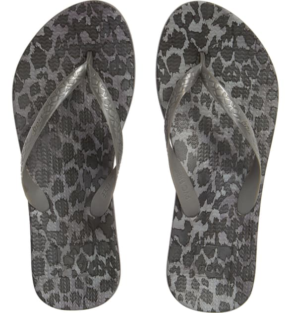 reef leopard print flip flops