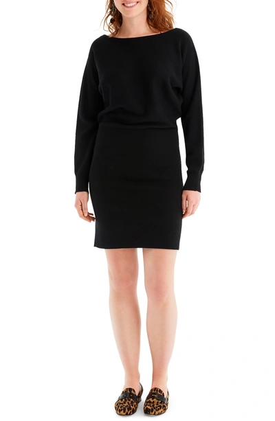 Jcrew Dolman Sleeve Sweater Dress In Black