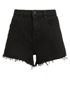 L Agence Ryland High Waist Denim Shorts In Black