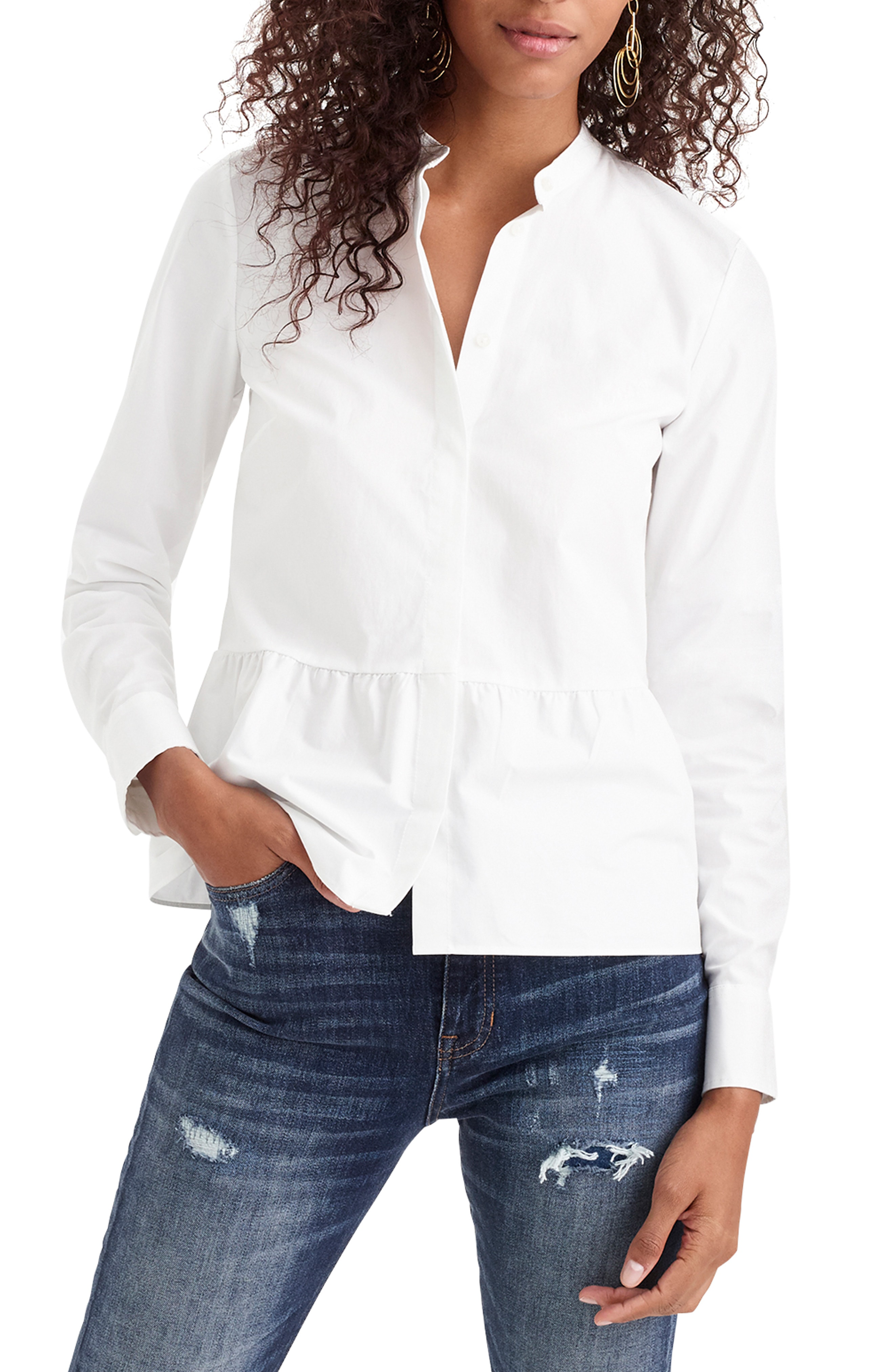j crew white peplum top