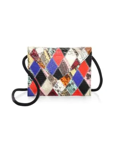 Elizabeth And James Penpal Patchwork Leather Convertible Bag In Red Multi/black