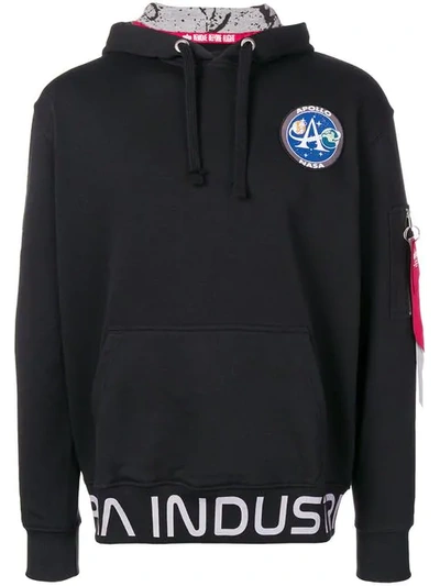 Alpha Industries Apollo Nasa Hoodie In Black