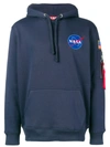 Alpha Industries Nasa Hoodie In Blue