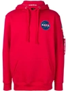 Alpha Industries Nasa Hoodie In Red
