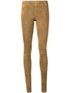 Sylvie Schimmel Stitch Detail Skinny Trousers In Brown