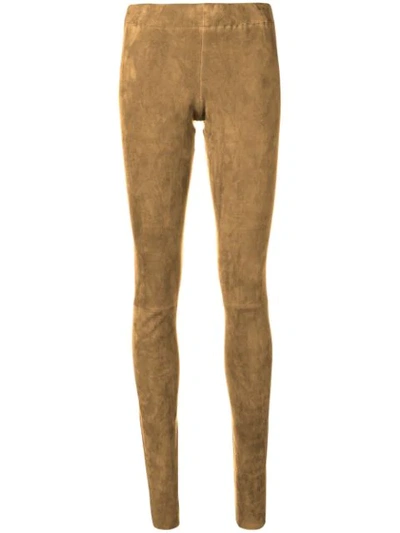 Sylvie Schimmel Stitch Detail Skinny Trousers In Brown