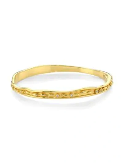 Temple St. Clair Nature Deconstructed River Wave 18k Yellow Gold & Diamond Small Bangle Bracelet
