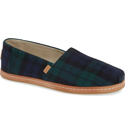 Toms Alpargata Slip-on In Spruce Plaid Fabric