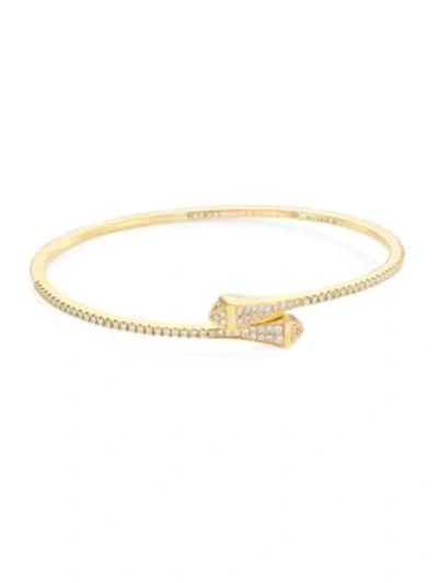 Marli 18k Yellow Gold & Diamond Bangle Bracelet