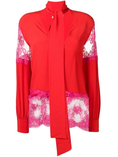 Msgm Pussybow Blouse In Red