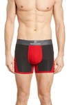 Tommy John Second Skin Wave Colorblock Trunks In Haute Red/ Black