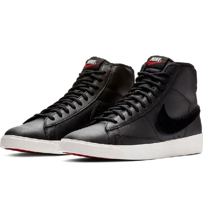 Nike Blazer Mid Rebel Sneaker In Black/ Print/ Sail/ Red