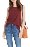 Madewell Whisper Cotton Crewneck Muscle Tank In Cabernet