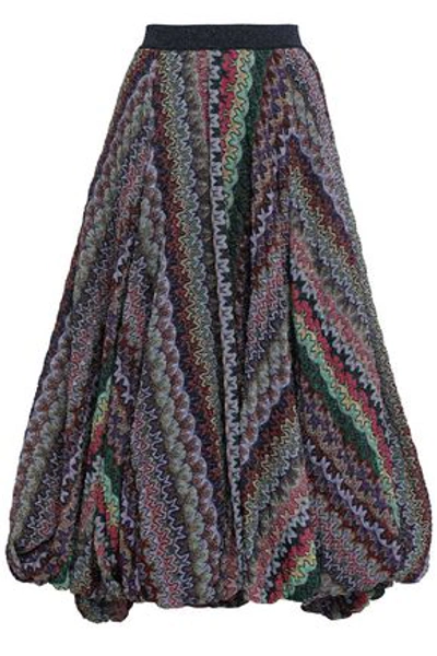 Missoni Woman Metallic Crochet-knit Midi Skirt Lavender