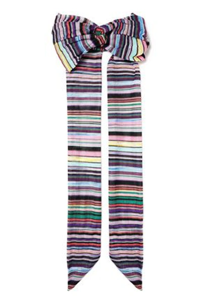 Missoni Woman Striped Crochet-knit Headband Multicolor
