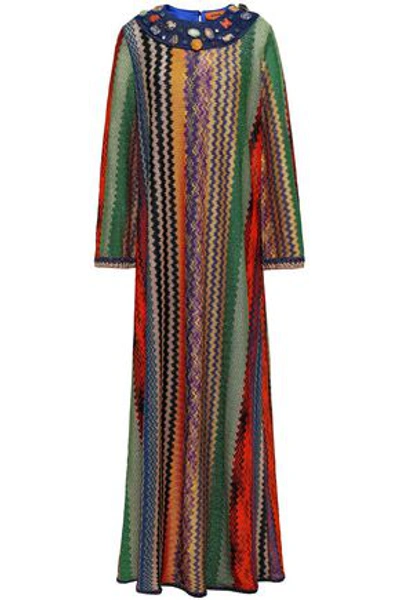 Missoni Woman Embellished Metallic Crochet-knit Maxi Dress Multicolor