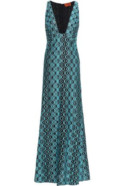 Missoni Woman Metallic Crochet-knit Maxi Dress Turquoise