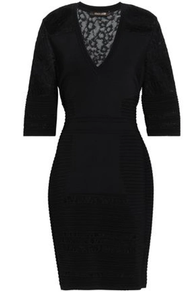 Roberto Cavalli Woman Jacquard-knit Mini Dress Black