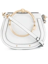 Chloé Nile Bracelet Croc-effect Leather And Suede Shoulder Bag In Natural/brass