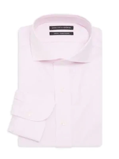 Saks Fifth Avenue Trim Fit Poplin Dress Shirt In Pink