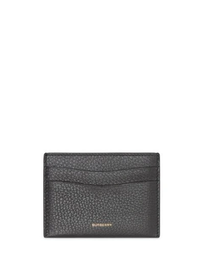 Burberry Grainy Leather Card Case In Black