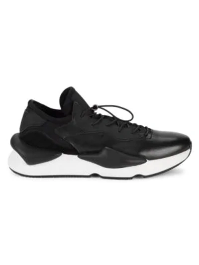 Karl Lagerfeld Men's Leather Low-top Trainers In Black