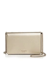 Kate Spade New York Medium Chain Wallet Leather Crossbody In Pale Gold/gold