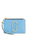 Marc Jacobs Top Zip Leather Multi Card Case In Aquaria Multi/gold
