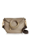 See By Chloé See By Chloe Monroe Small Leather Crossbody In Motty Gray/gold