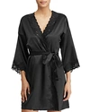 Polo Ralph Lauren Signature Collection Satin Wrap Robe In Black