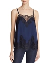 Alice And Olivia Alice + Olivia Sondra Lace-trim Camisole In Navy/black