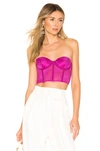 Fleur Du Mal X Revolve Balconette Bustier Top In Bougainvillea