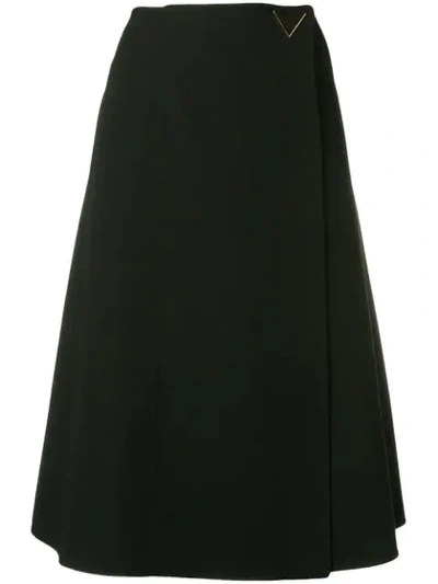 Valentino A-line Midi Skirt In Black