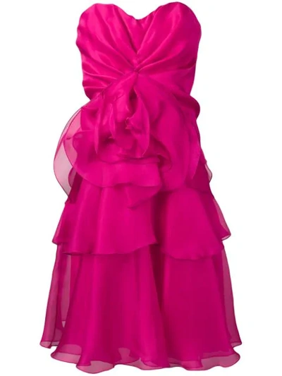 Rhea Costa Strapless Cocktail Dress In Pink
