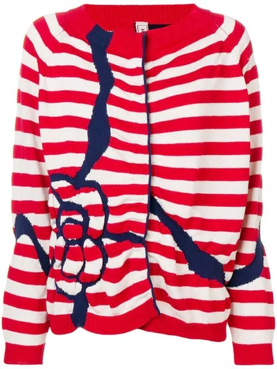 Antonio Marras Striped Cardigan In Red