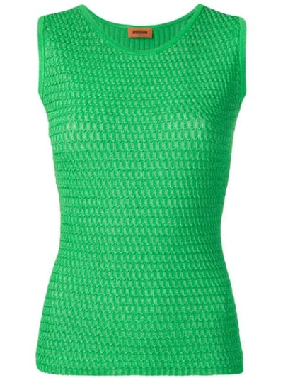 Missoni Sleeveless Knitted Top In Green