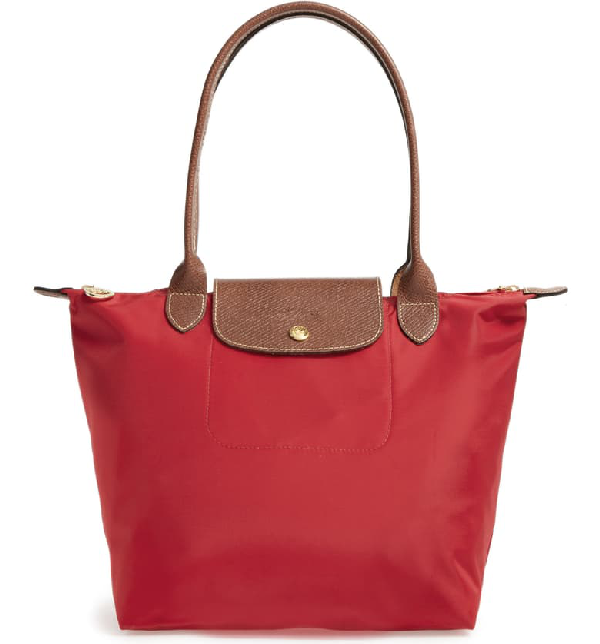 Longchamp Small Le Pliage Nylon Shoulder Tote In Deep Red ModeSens