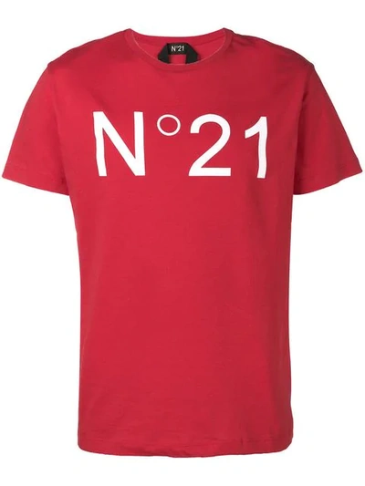 N°21 Logo Print T In Red