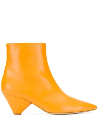 Christian Wijnants Pointed Ankle Boots In Orange