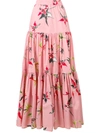 La Doublej Long Printed Skirt In Pink