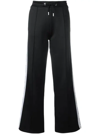 Kenzo Wide Leg Track Trousers In Black