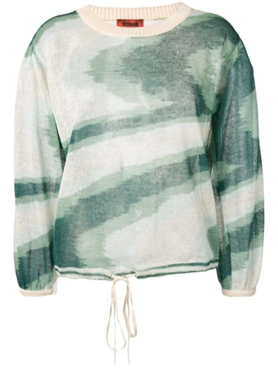 Missoni Longsleeved Knitted Top In Green