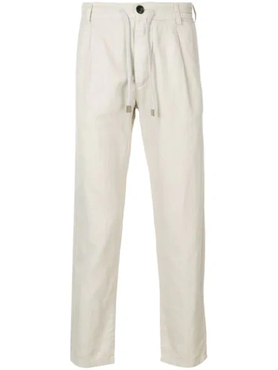 Eleventy Drawstring Waist Trousers In Neutrals