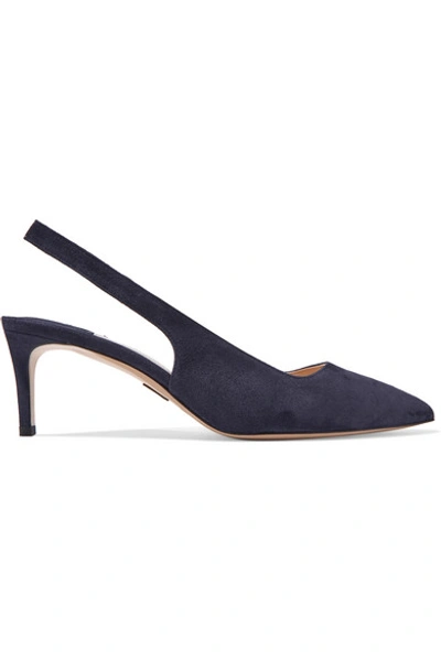 Paul Andrew Coquette Suede Slingback Pumps In Blue
