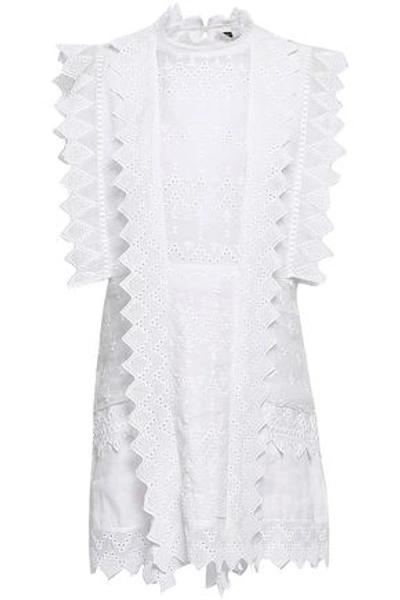 Isabel Marant Woman Broderie Anglaise Ramie Mini Dress White