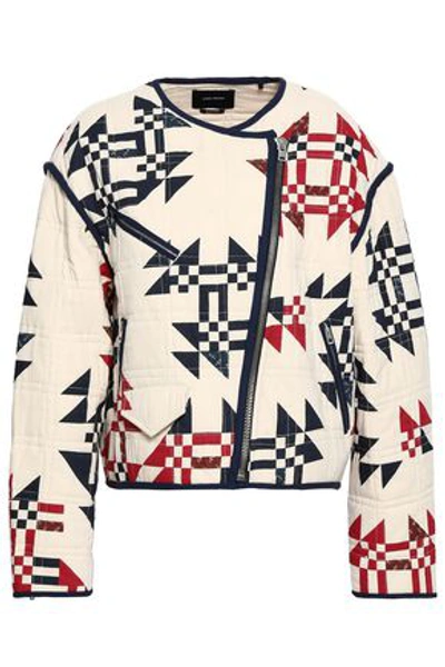 Isabel Marant Quilted Printed Cotton Jacket In Ecru