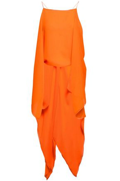 Alix Woman Draped Silk-georgette Top Bright Orange