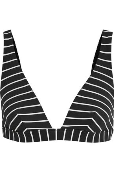 Alix Woman Edison Striped Triangle Bikini Top Black